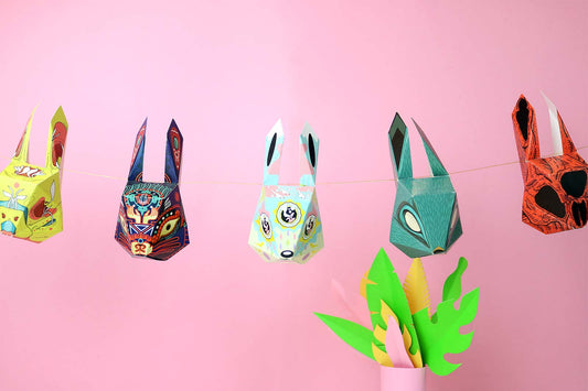 Guirnalda de papel con las figuras de conejos de Mr. Rabbit