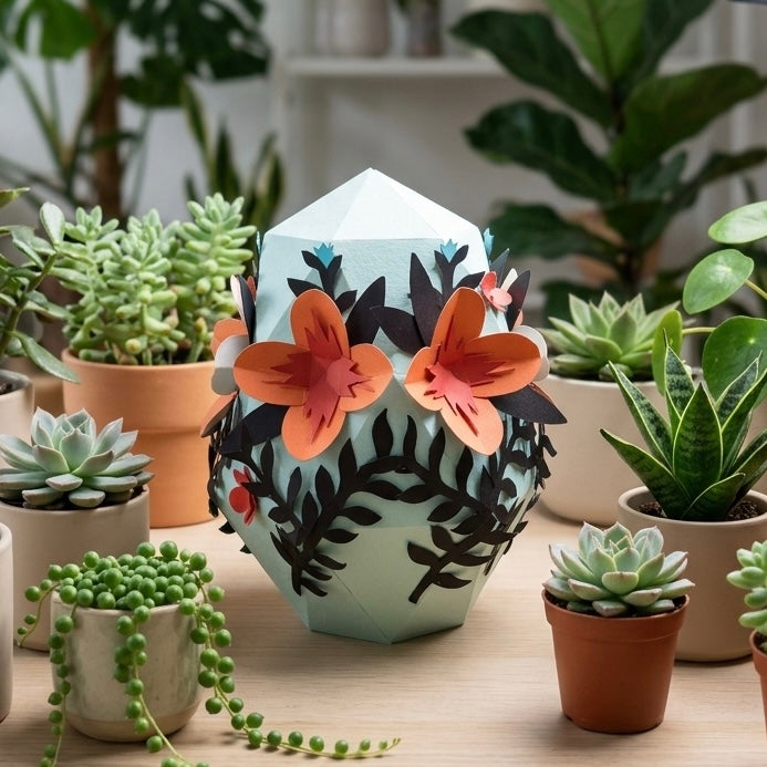 Escultura de papel Huevo de Fabergé Colección Primavera Imperial por Proyecto Ensamble 3