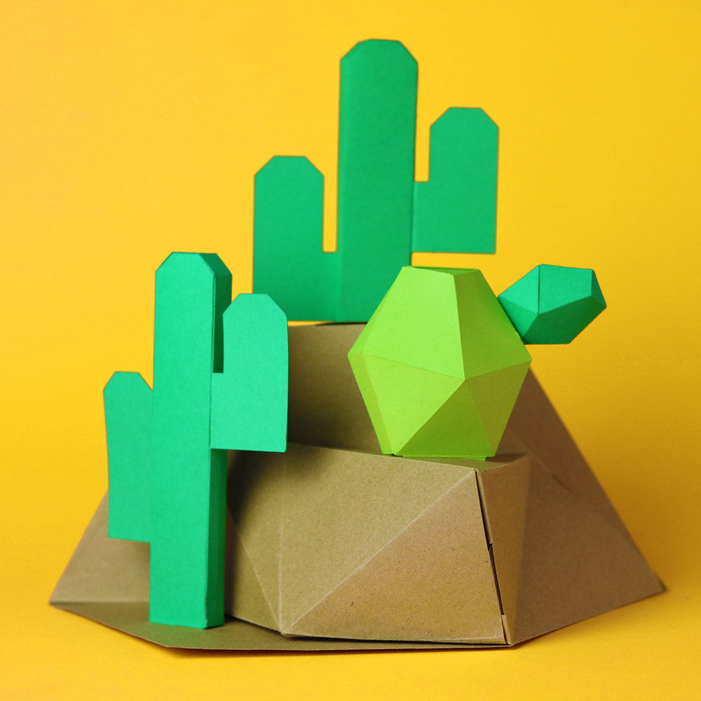 Cactus Paper Toy, Armable Original e interactivo Diseñado por Proyecto Ensamble