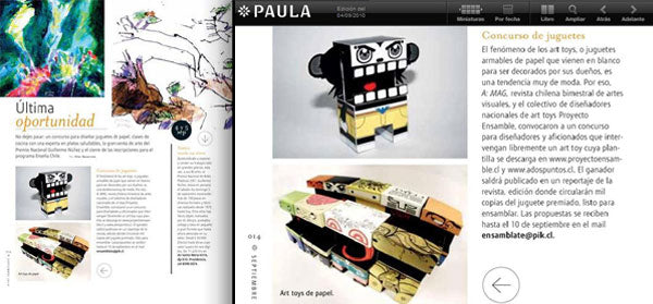 Concurso Proyecto Ensamble A:Mag. en revista Paula