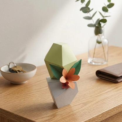 Botanical Paper Sculpture "Succulent Cactus" Workshop Edition – Assembly Project