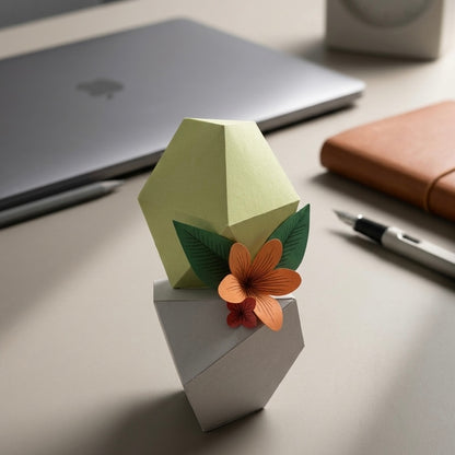Botanical Paper Sculpture "Succulent Cactus" Workshop Edition – Assembly Project