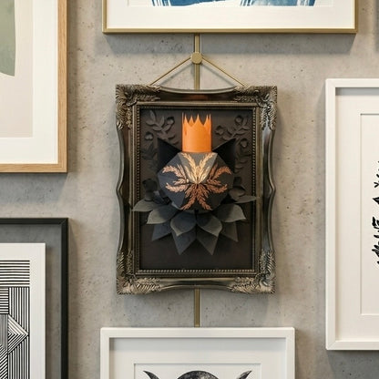 Gabinete Ensamble Nº5 King Cat pieza de ilustración volumétrica en papel artesanal por Proyecto Ensamble 3