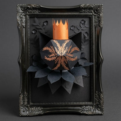 Gabinete Ensamble Nº5 King Cat pieza de ilustración volumétrica en papel artesanal por Proyecto Ensamble