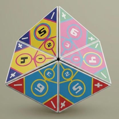 Juego educativo Kaleido el ciclo matemático de sumas y restas objeto de juego interactivo de papel por Proyecto Ensamble