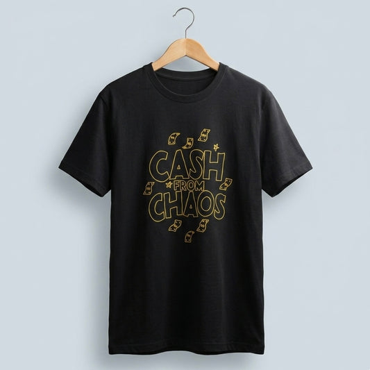 Polera negra gráfico Cash from Chaos Edición Gráfica por Proyecto Ensamble