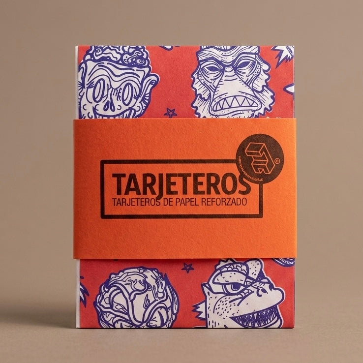 Tarjetero doble slim bifold de papel reforzado ilustración Movie Monsters por Proyecto Ensamble 2