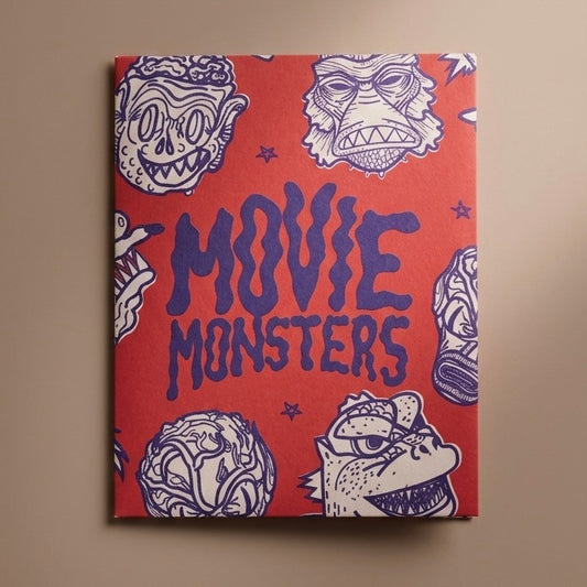 Tarjetero doble slim bifold de papel reforzado ilustración Movie Monsters por Proyecto Ensamble 3