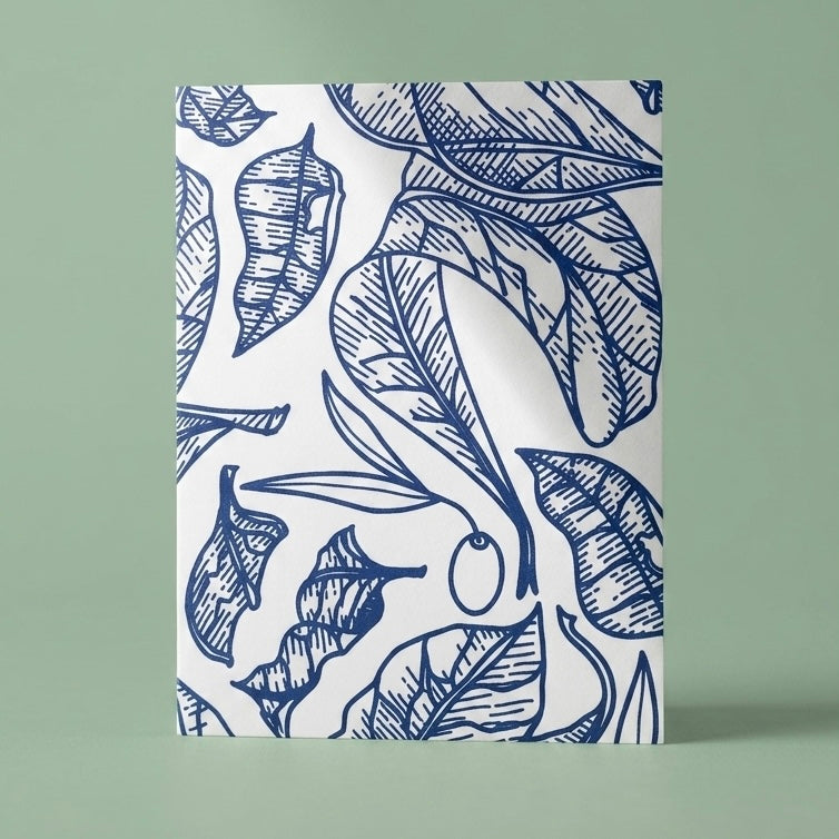 Tarjetero doble slim bifold de papel reforzado diseño Oliva Azul por Proyecto Ensamble 3