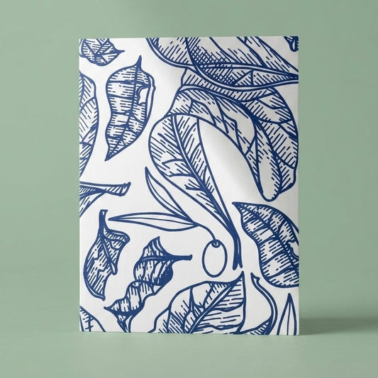 Tarjetero doble slim bifold de papel reforzado diseño Oliva Azul por Proyecto Ensamble 3