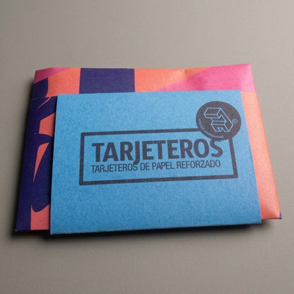 Tarjetero de papel termolaminado impermeable ilustración Geométrico Palmeras por Don Libedlulo para Proyecto Ensamble 3