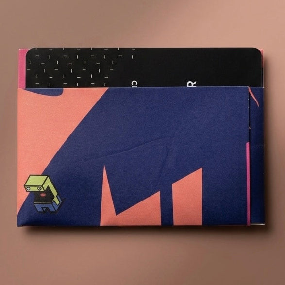 Tarjetero de papel termolaminado impermeable ilustración Geométrico Palmeras por Don Libedlulo para Proyecto Ensamble 4