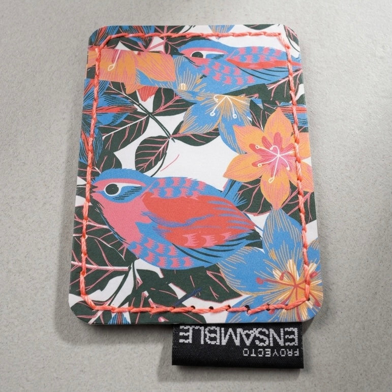Tarjetero de papel laminado diseño Floral Pájaro objeto de ingeniería de papel por Proyecto Ensamble 2