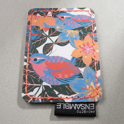 Tarjetero de papel laminado diseño Floral Pájaro objeto de ingeniería de papel por Proyecto Ensamble 2