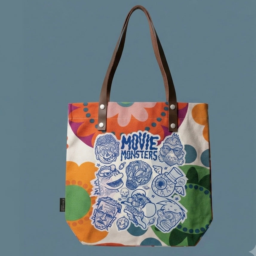 Bolsa de tela tote bag floral ilustración Movie Monsters El Jardín del Culto Edición Ilustrada por Proyecto Ensamble